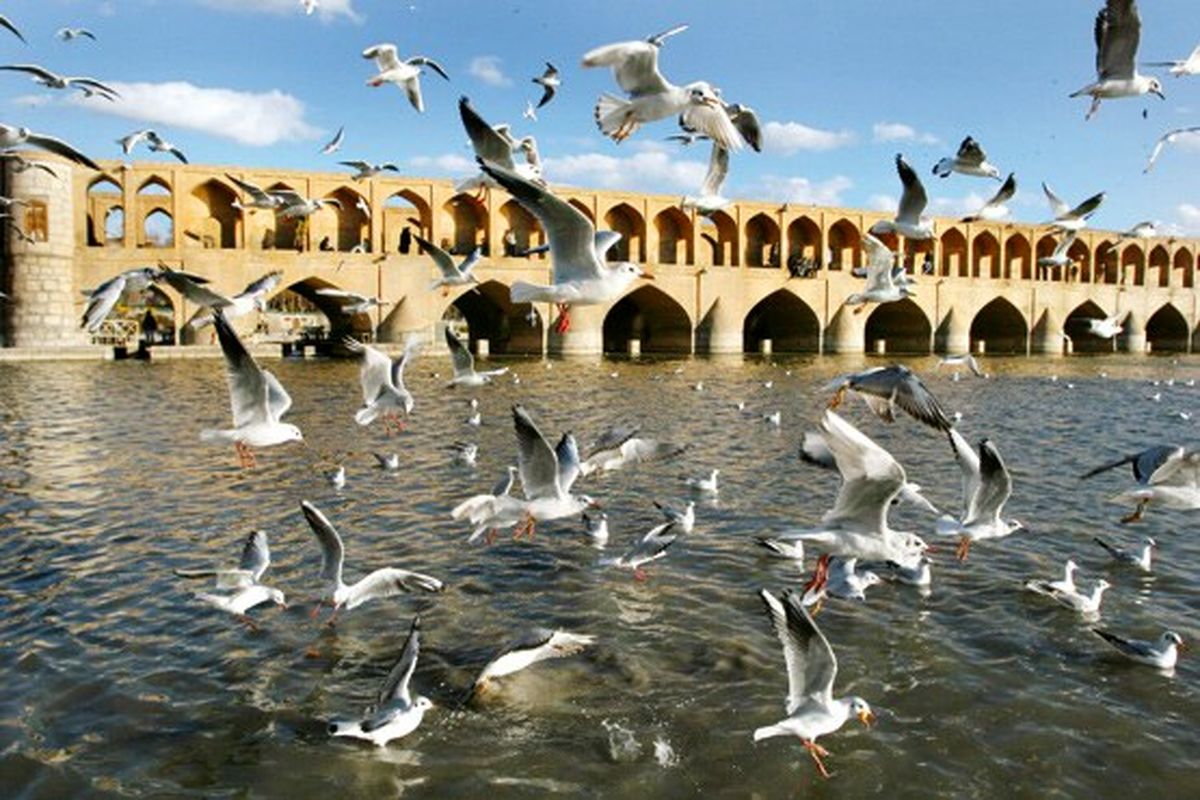 جاری شدن آب زاینده رود در اواسط ابان