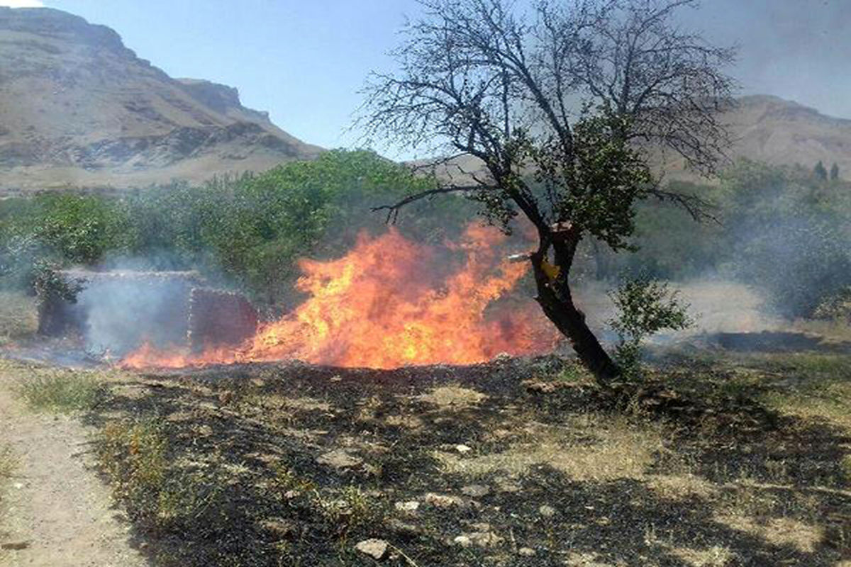 وقوع آتش سوزی در دهستان جاسب