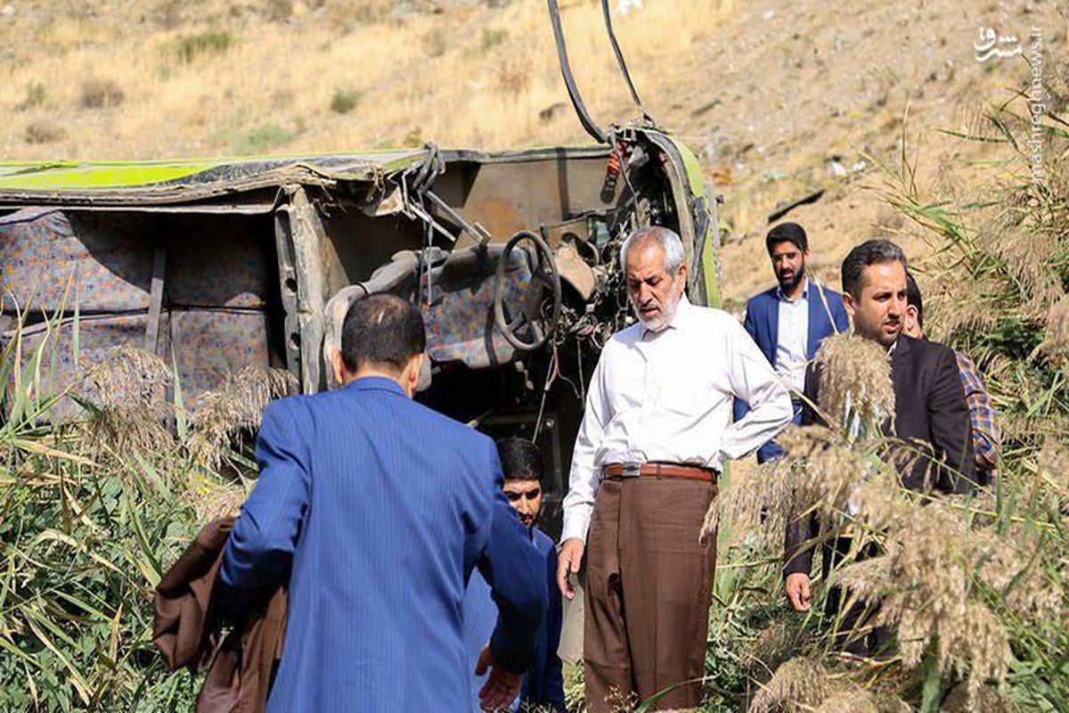 حضور دادستان تهران در صحنه حادثه سقوط اتوبوس در جاجرود