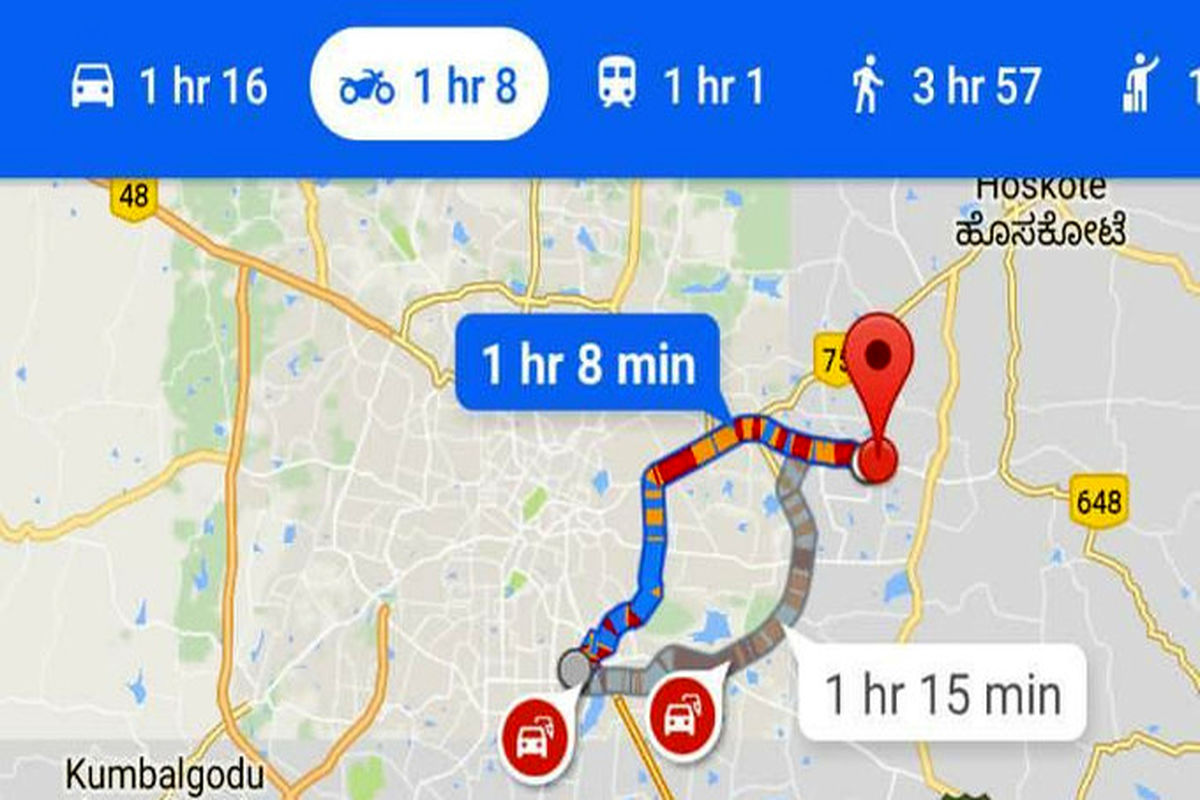 حالت مسیریابی با موتورسیکلت رسما به گوگل مپس اضافه شد