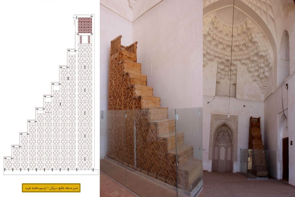 ثبت منبر چوبی مسجد جامع شهر سرایان در فهرست میراث منقول کشور