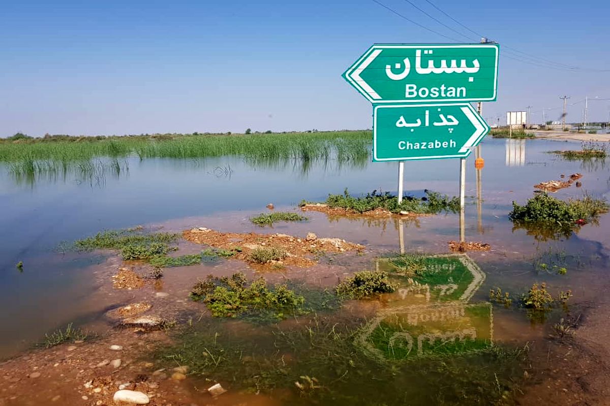 مشاهده سیلاب در "سفر به چذابه" / بخشی از جاده سوسنگرد به بستان مسدود شد / ببینید