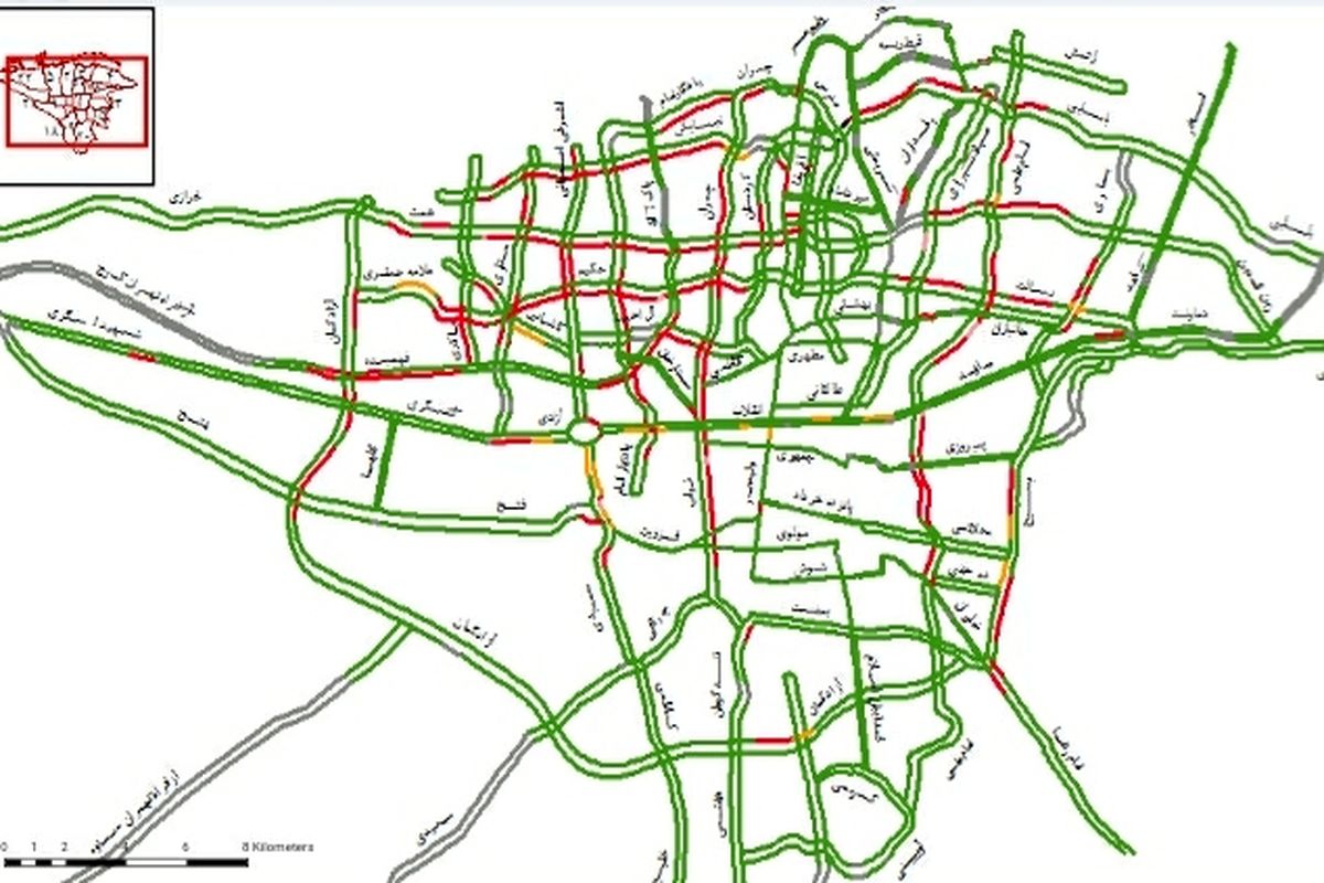 وضعیت ترافیکی معابر بزرگراهی پایتخت