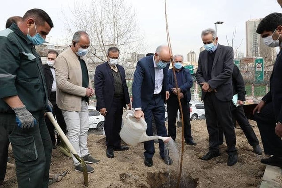 آیین غرس نهال با حضور رئیس سازمان انرژی اتمی برگزار شد