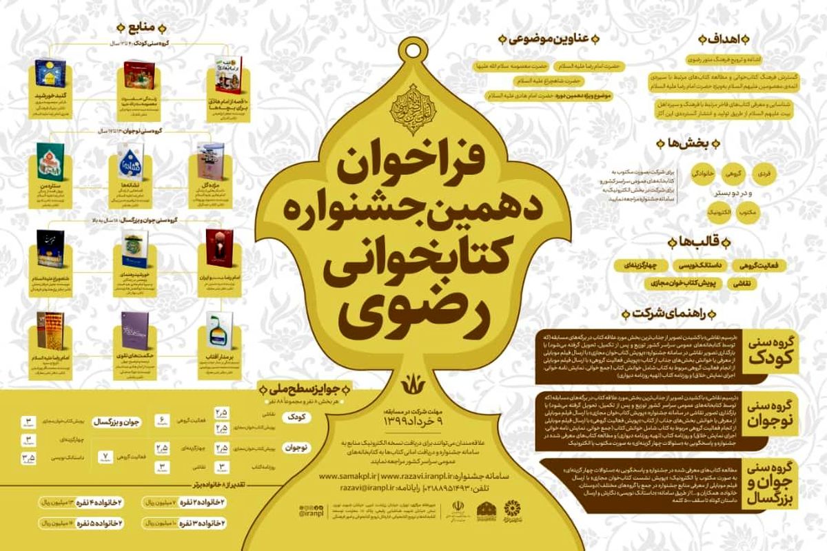 دعوت استاندار خراسان شمالی از مردم برای شرکت در دهمین جشنواره کتابخوانی رضوی