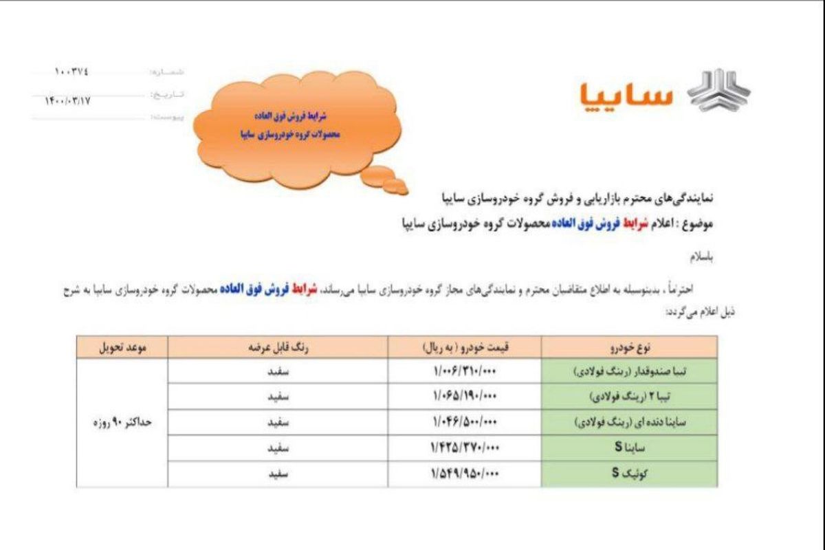 آغاز فروش فوری ۵ محصول سایپا از فردا + جزئیات