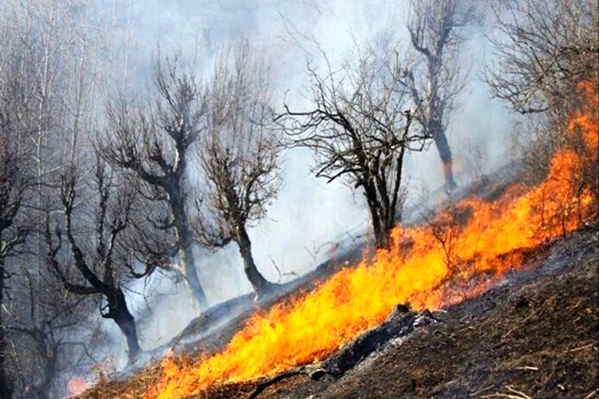 کوه حاتم بهمئی همچنان در آتش می سوزد