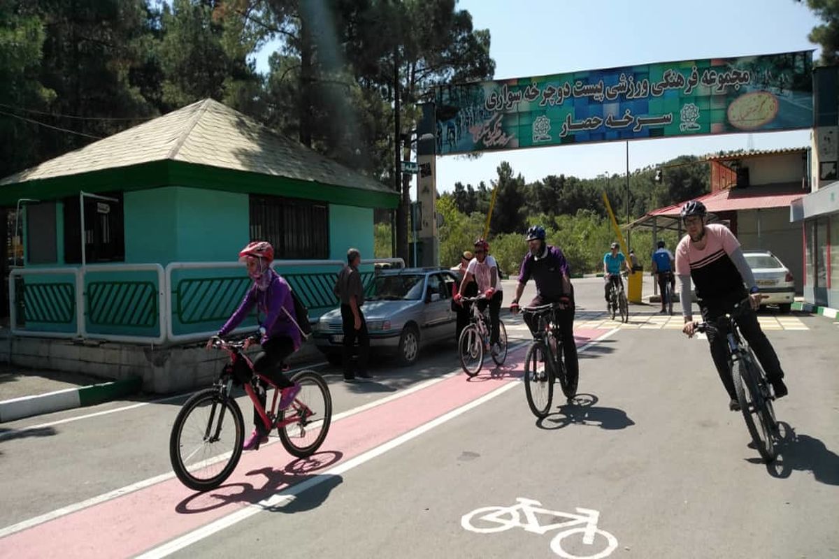 دوچرخه سواری توان یابان در بوستان جنگلی سرخه حصار