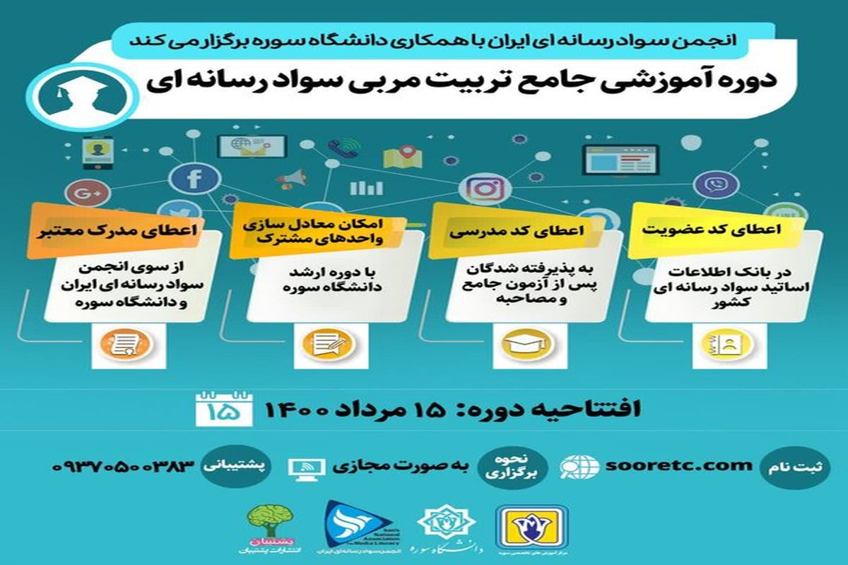 برگزاری دوره جامع تربیت مربی سواد رسانه‌ای