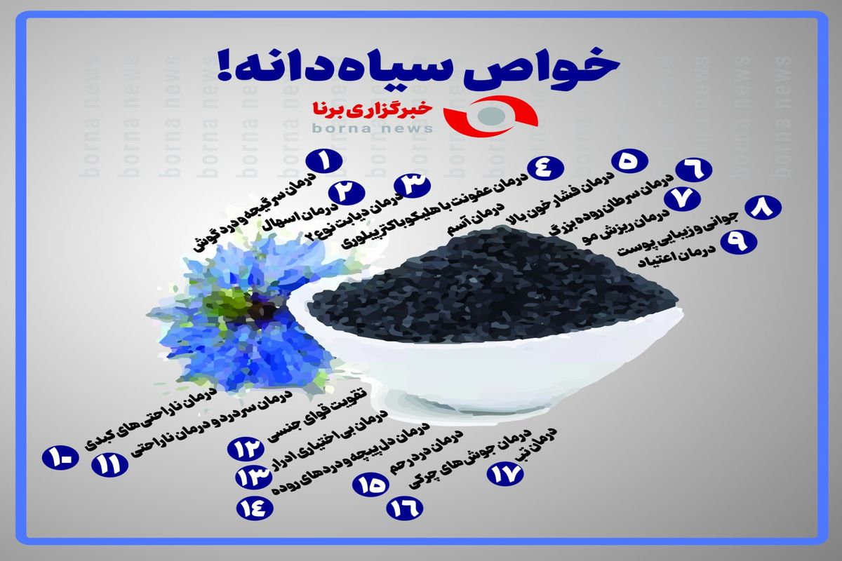 گوشه ای از خواص بیشمار سیاه دانه+ اینفوگرافی