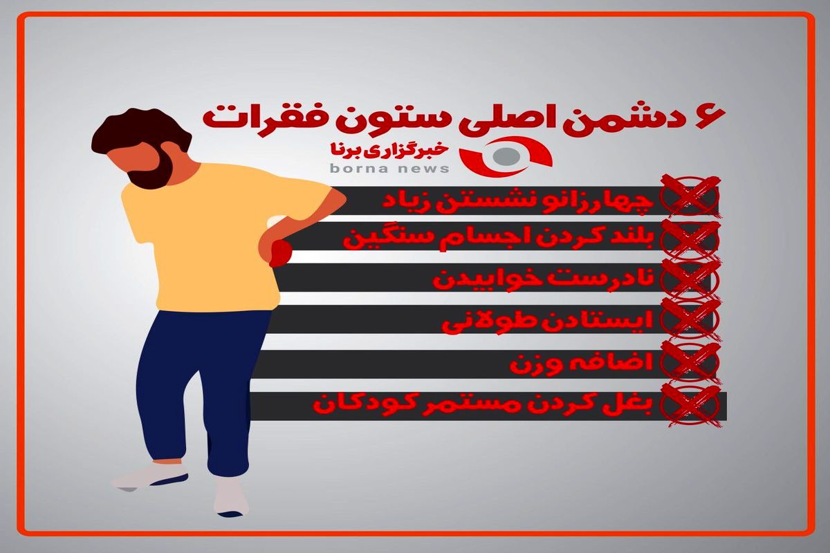 ۶ دشمن اصلی ستون فقرات+ اینفوگرافی