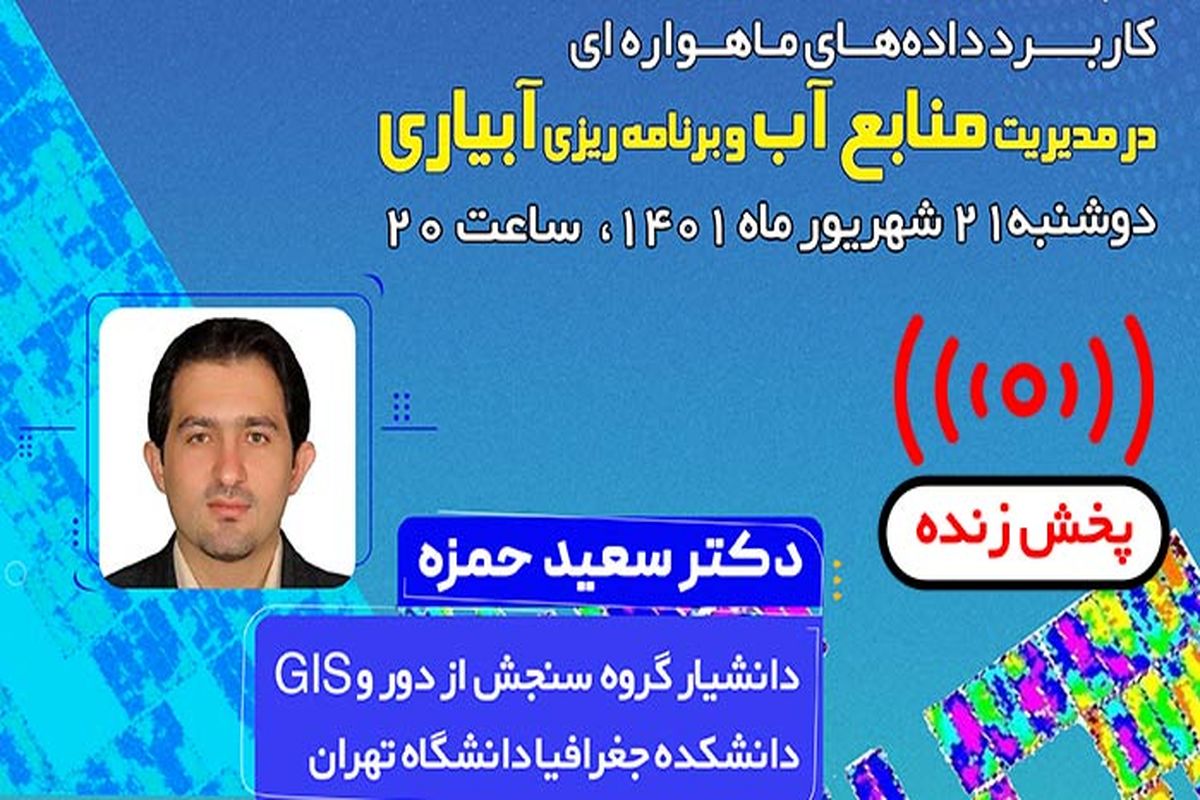 کاربرد داده‌های ماهواره‌ای در مدیریت منابع آبی و برنامه‌ریزی آبیاری بررسی می شود