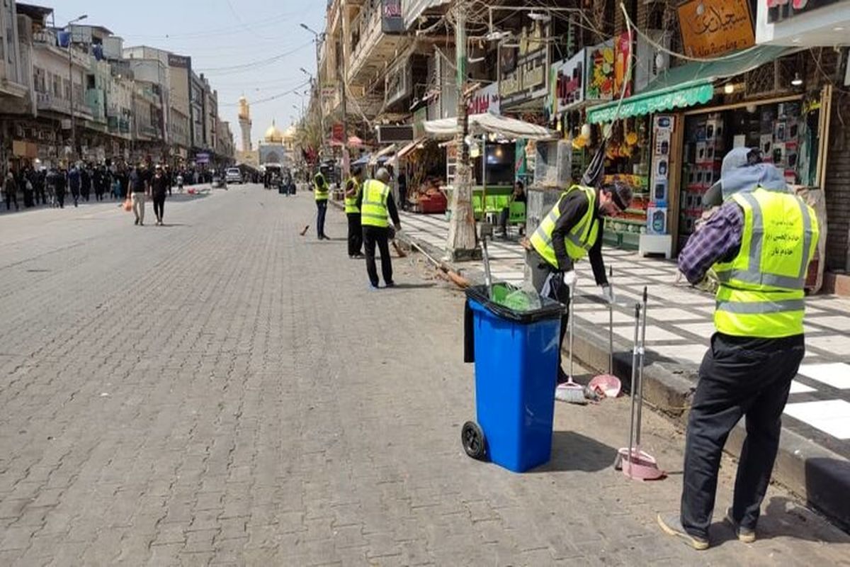 استقرار خادمان منطقه ۱۹ تهران در شهر کاظمین برای خدمت رسانی به زائران اربعین