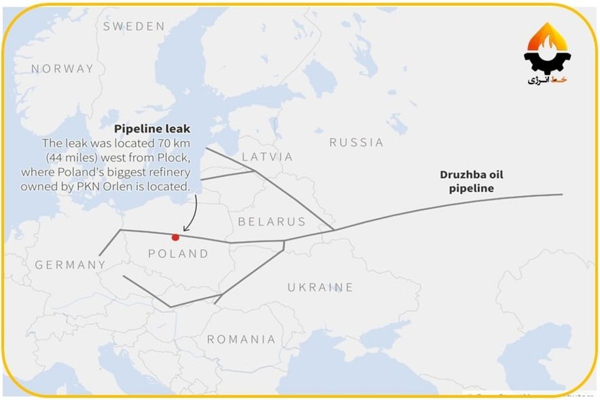 نشتی در خط لوله انتقال نفت دروژبا