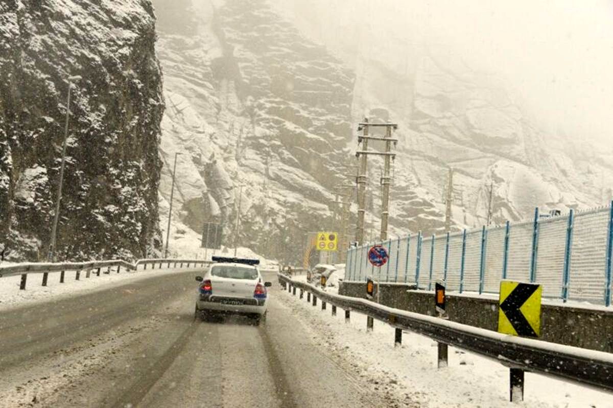 بوران شدید در جاده کرج - چالوس