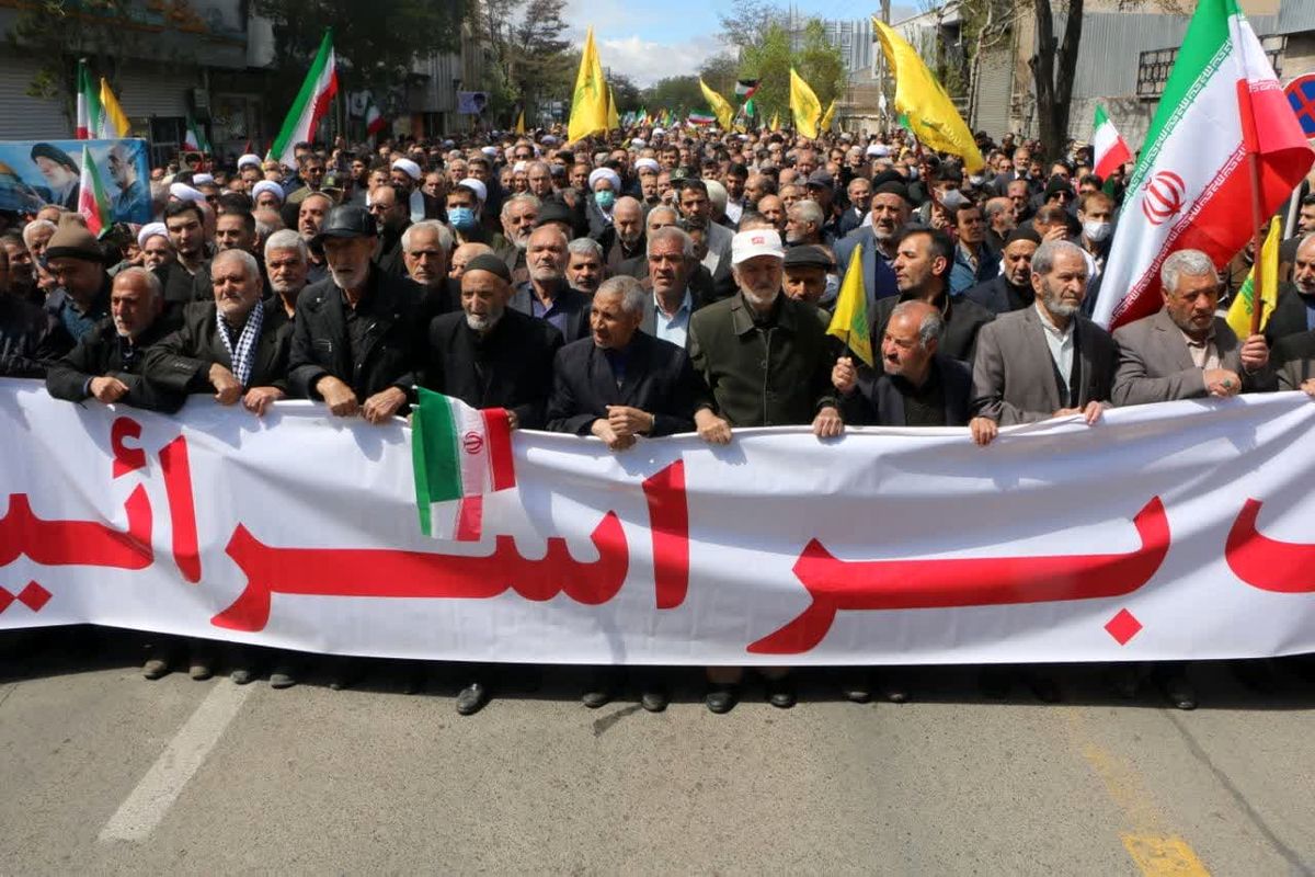 حضور جامعه ورزش و جوانان استان زنجان در راهپیمایی بزرگ روز قدس