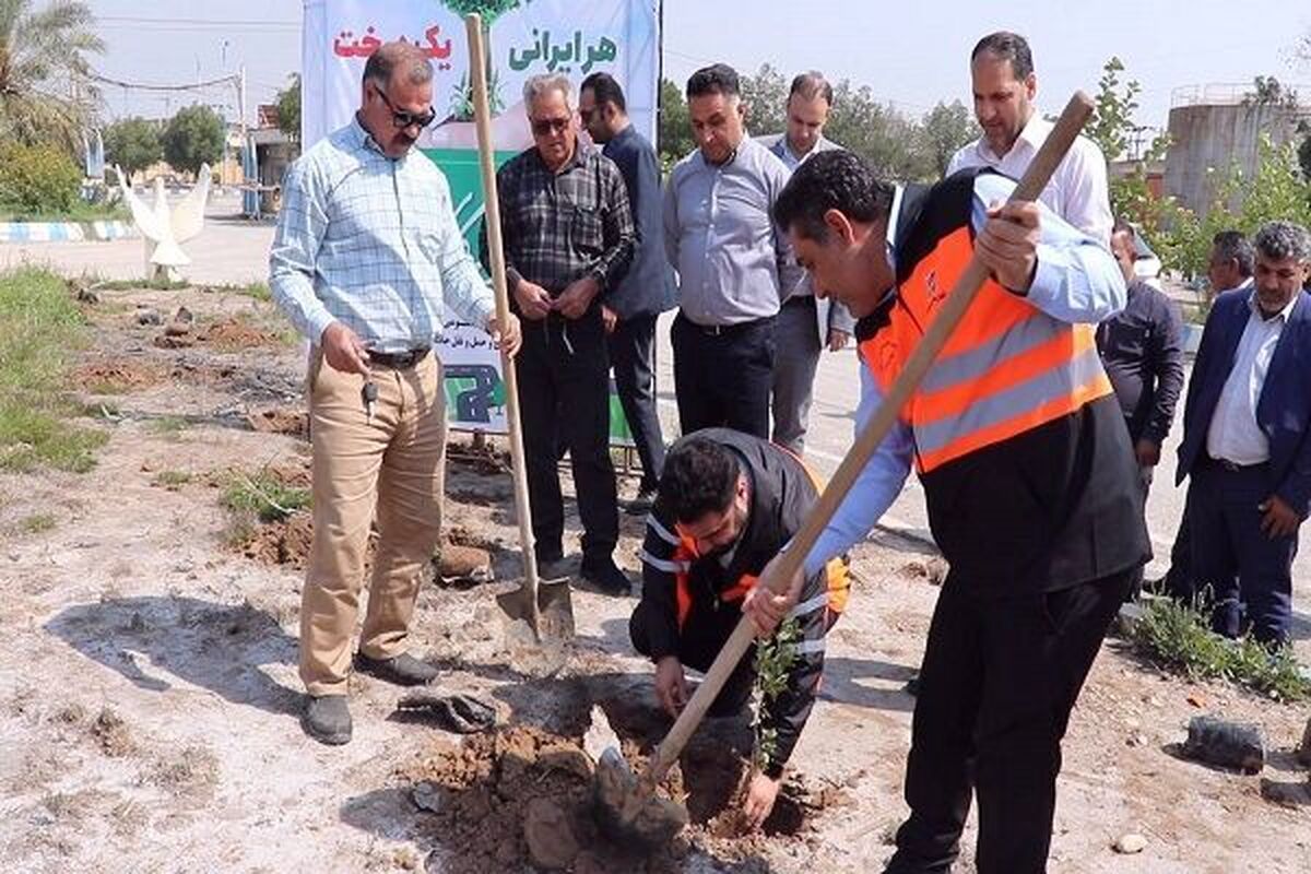 کاشت بیش از ۱۷۰۰ اصله نهال در اداره های راهداری خوزستان