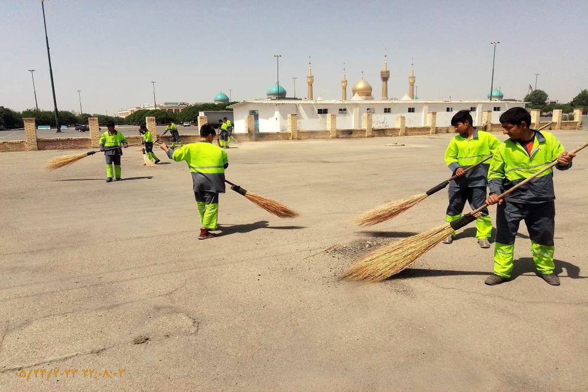 پاکسازی پهنه حرم مطهر امام خمینی تا چهاردهم خرداد ادامه دارد