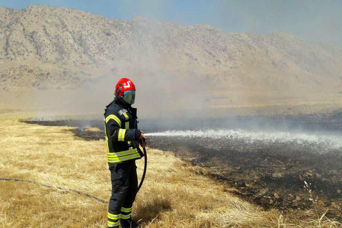 فرمانداری که خود با آتش سوزی می جنگد