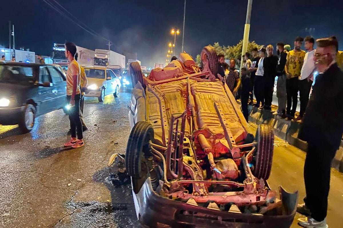 ۶ مصدوم بر  اثر تصادف زنجیره ای در جاده ارومیه - سلماس