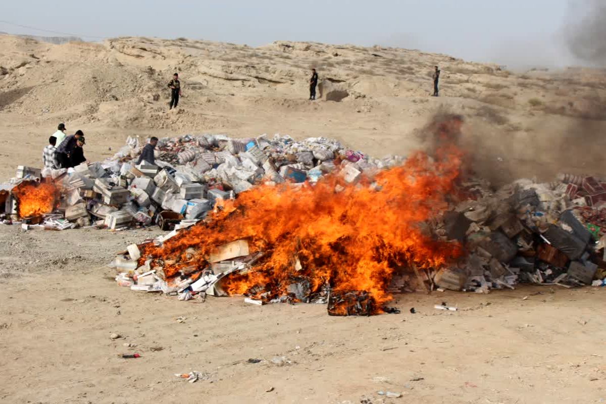 امحاء بالغ بر ۵۲ تن کالای قاچاق در هرمزگان