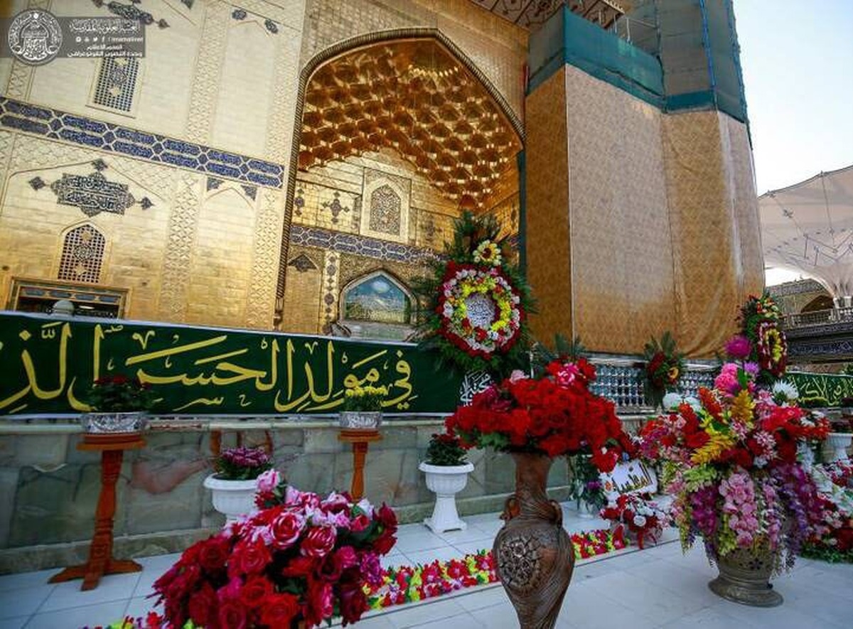 حرم مطهر حضرت علی (ع) در آستانه میلاد مبارک امام حسن (ع) تزئین شد