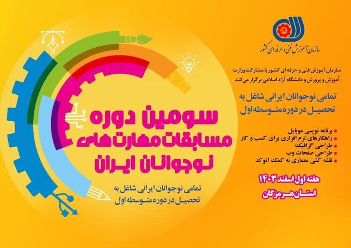 سومین دوره مسابقات مهارت های نوجوانان ایران برگزار می شود