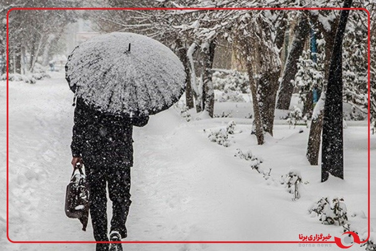 بارش شدید برف در بجنورد خراسان شمالی