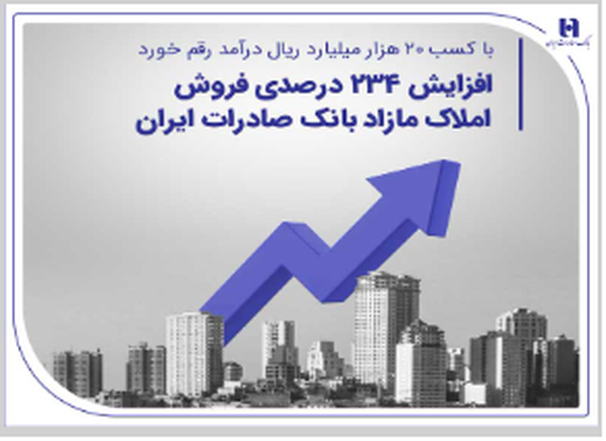 افزایش 234 درصدی فروش املاک مازاد بانک صادرات ایران