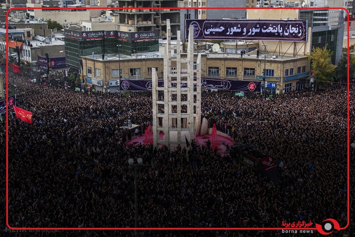 دسته عزاداری حسینیه اعظم زنجان در یوم‌العباس برپا شد