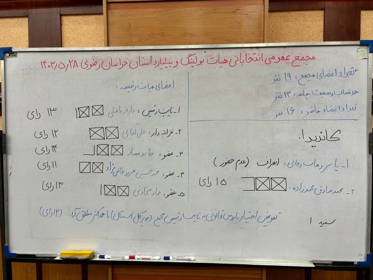 رئیس هیات بولینگ و بیلیارد خراسان رضوی انتخاب شد