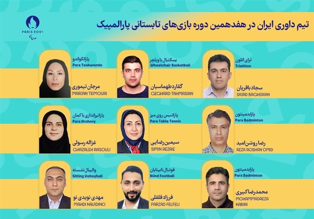 حضور ۹ داور ایرانی در پارالمپیک ۲۰۲۴ پاریس