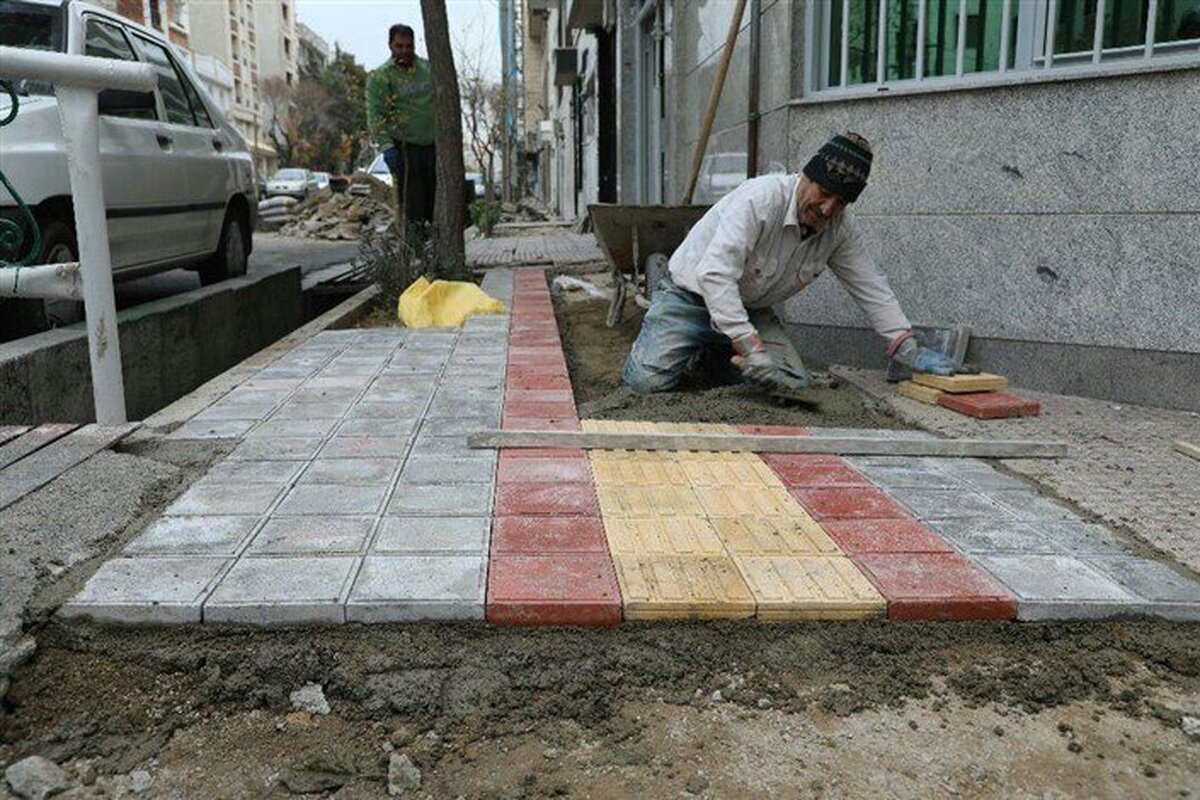 اتمام عملیات گستره پیاده رو سازی در منطقه ۱۶ تهران